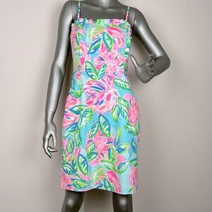 Lilly Pulitzer Pink and Green Floral Mini Dress